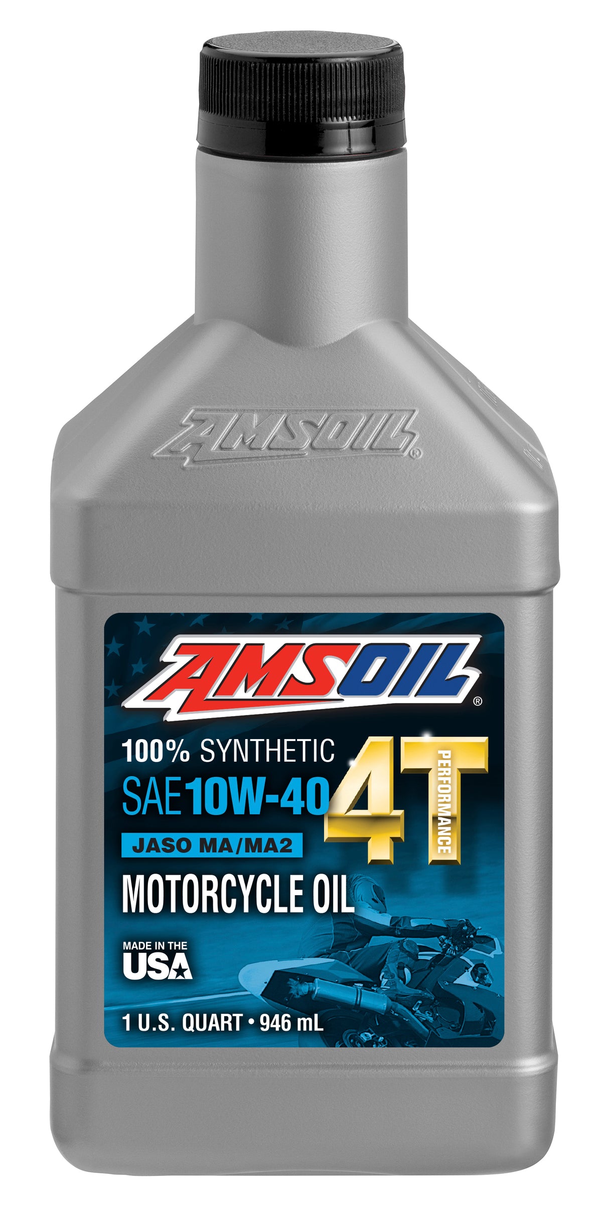 AMSOIL 10W-40 100% syntetisk 4T Performance 4-Stroke motorcykelolie – 0,946 L