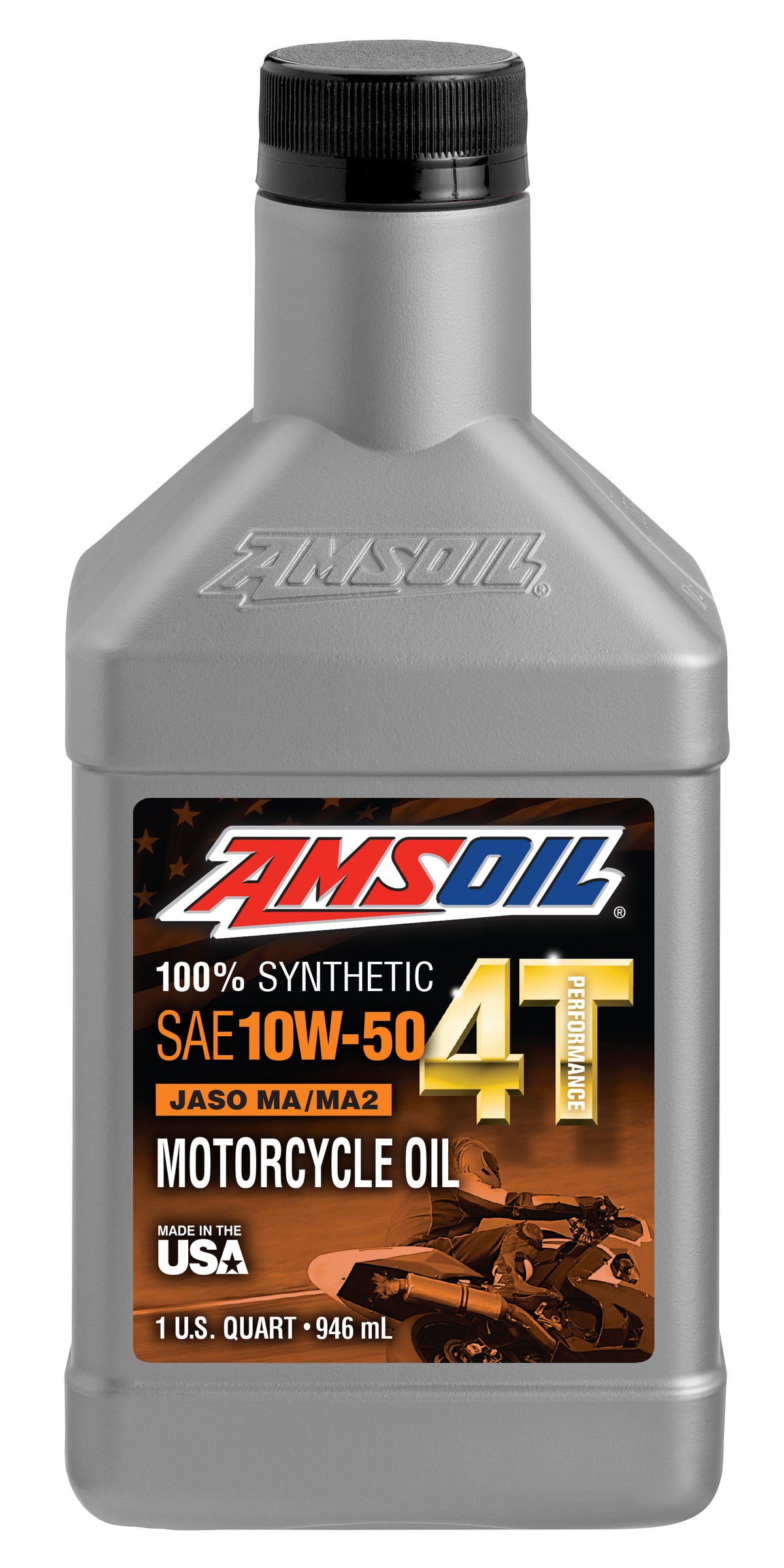 AMSOIL 10W-50 100% syntetisk 4T Performance 4-Stroke motorcykelolie – 0,946 L